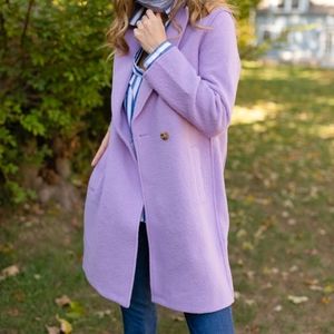 J. Crew Italian Boiled Wool Coat Lavender size 2